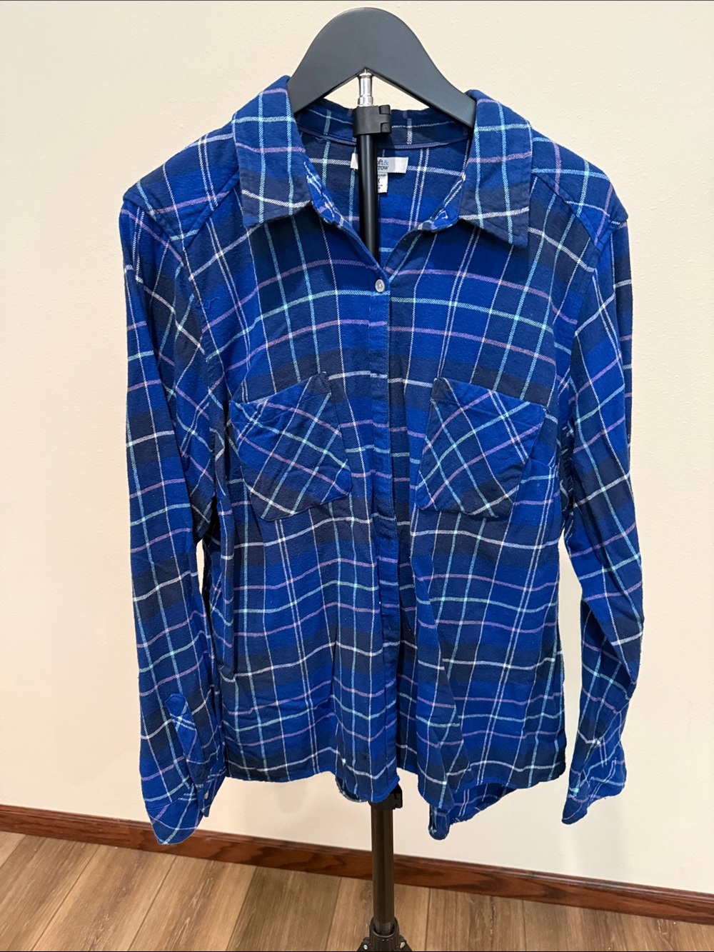 croft & barrow Blue Plaid Button-Down Shirt